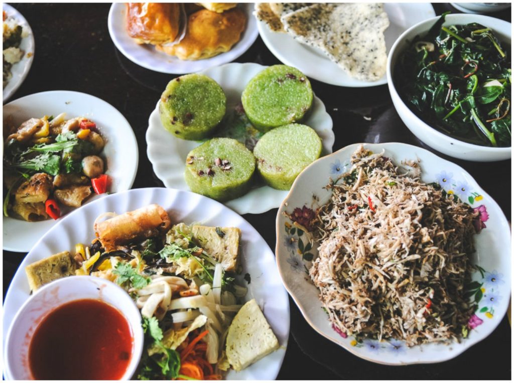 Vegetarian feast at the Buddhist Temple Soul in the Bowl